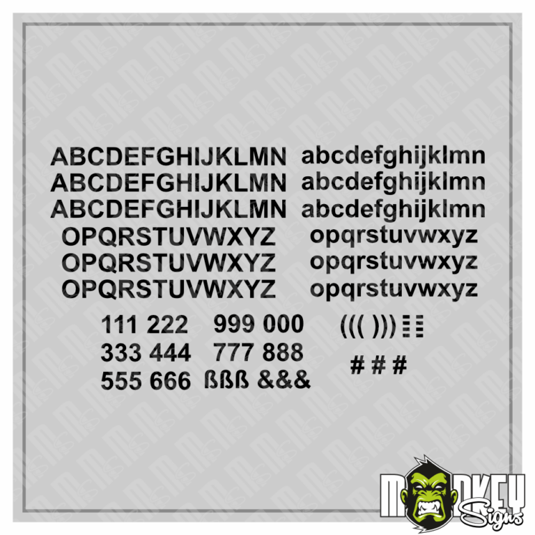 Aufkleber 209teilig Modellbau RC Slotcar Zahlen Buchstaben schwarz Sticker