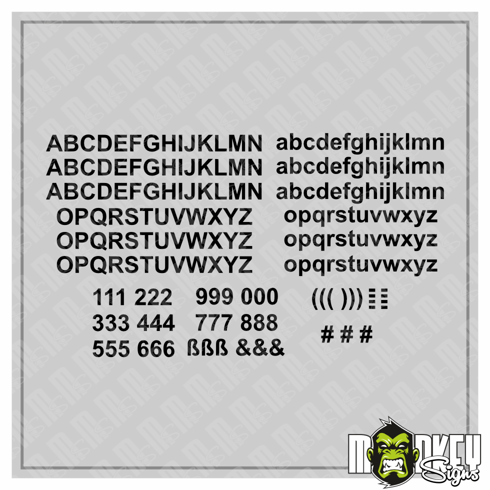 Aufkleber 209teilig Modellbau RC Slotcar Zahlen Buchstaben Schwarz Sticker Modellbau Beschriftung
