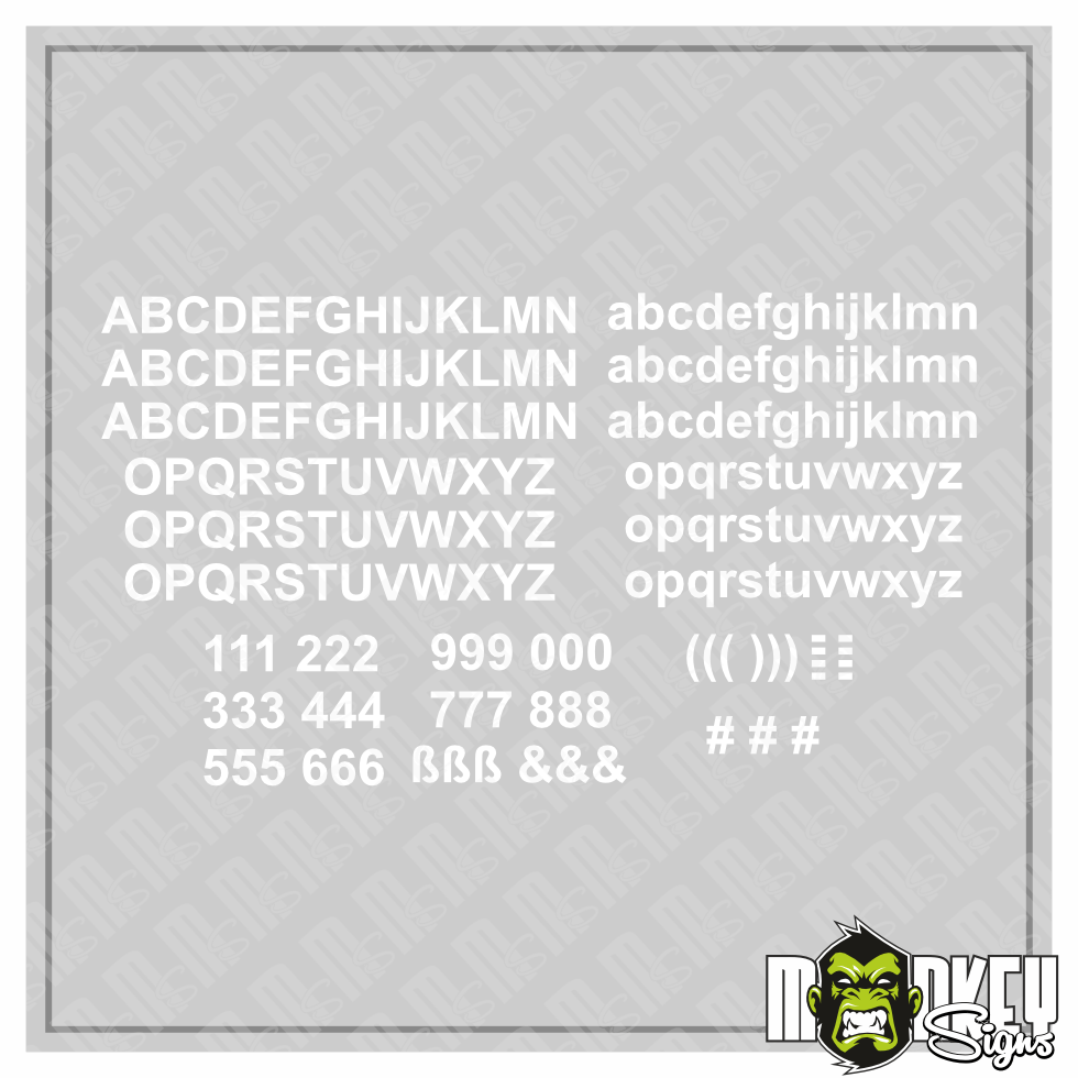 Aufkleber 209teilig Modellbau RC Slotcar Zahlen Buchstaben Weiss Sticker Modellbau Beschriftung