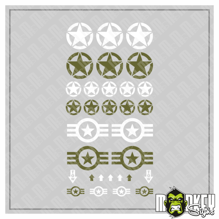 Aufkleber 31 teilig Modellbau RC US Army Flugzeugbau Sticker Armee Sterne