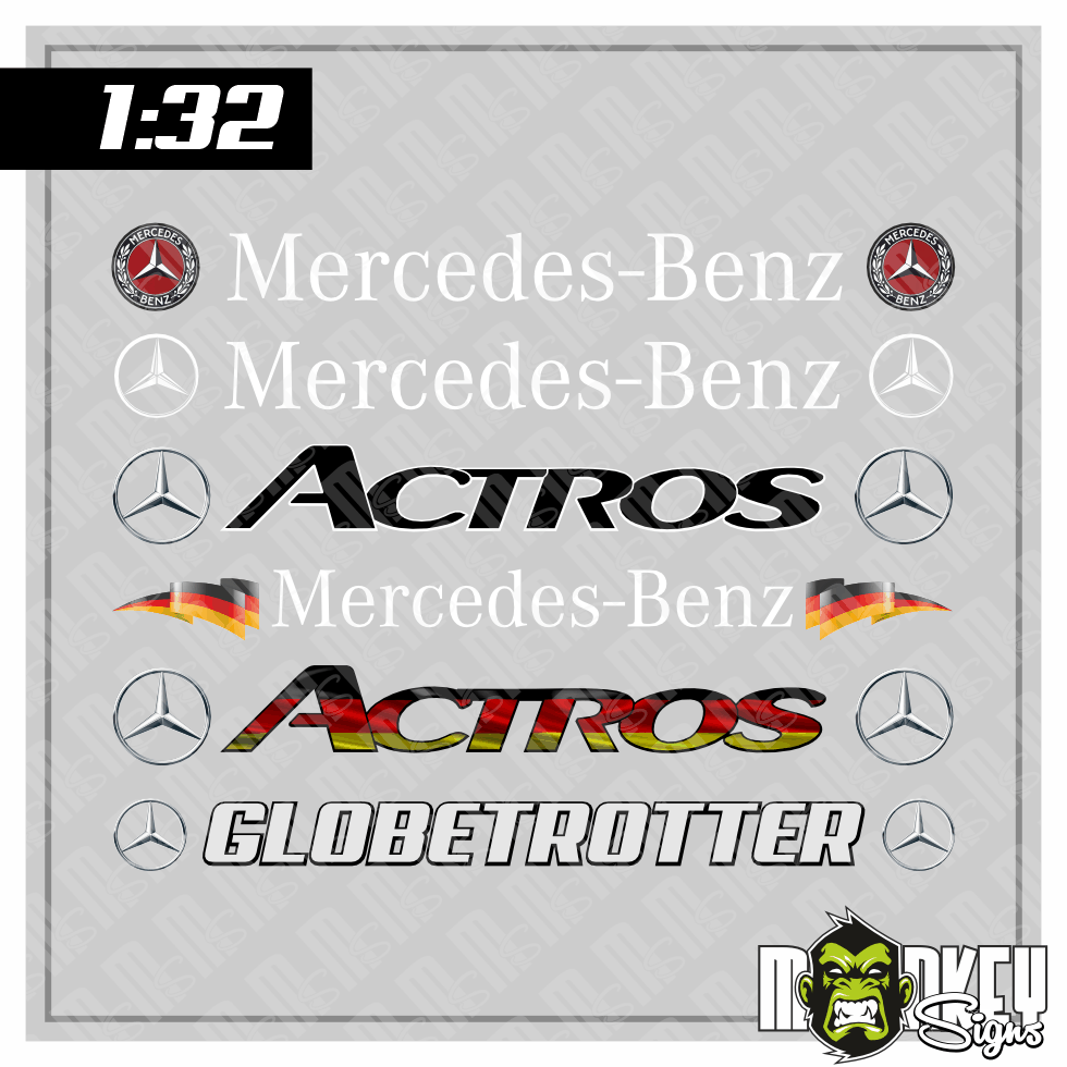 Aufkleber Set 6 Teilig 132 Modellbau RC Slotcar Sticker UV Bestandig Mercedes Modellbau Beschriftung