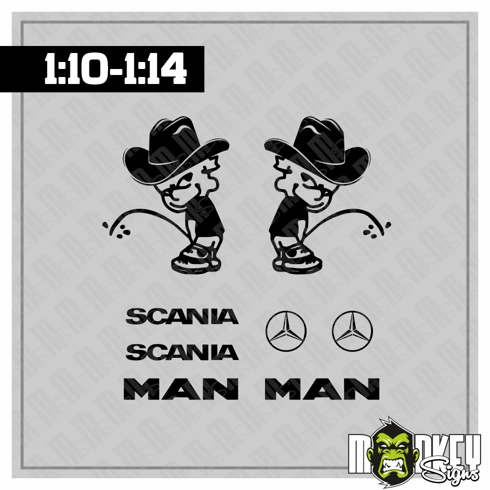 Aufkleber-Set-Cowboy-Piss-8tlg-schwarz-110-114-Truck-RC-Modellbau-Tuning-modellbau-beschriftung-3.png Aufkleber Set Cowboy Piss 8tlg schwarz 1:10 1:14 Truck RC Modellbau Tuning – Bild 3