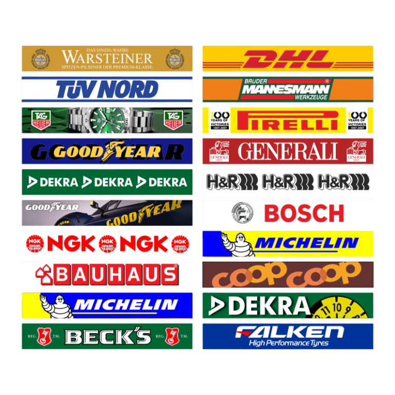 Bandenwerbung f. Carrera 132/140 Leitplanke Racing 1:32 1:24 Slotcar 70x10mm