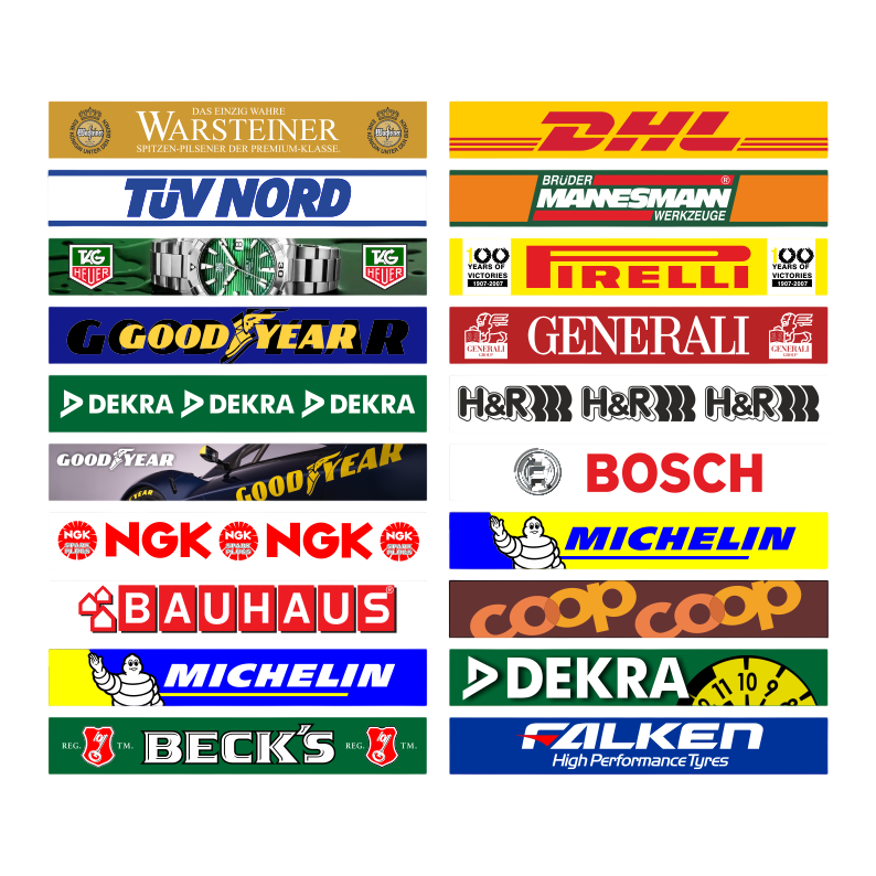 Bandenwerbung F Carrera 132140 Leitplanke Racing 132 124 Slotcar 70x10mm Modellbau Beschriftung