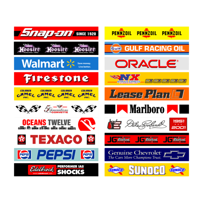 Bandenwerbung f. Carrera 132/140 Leitplanke Werbung Racing 1:32 1:24 Slotcar US