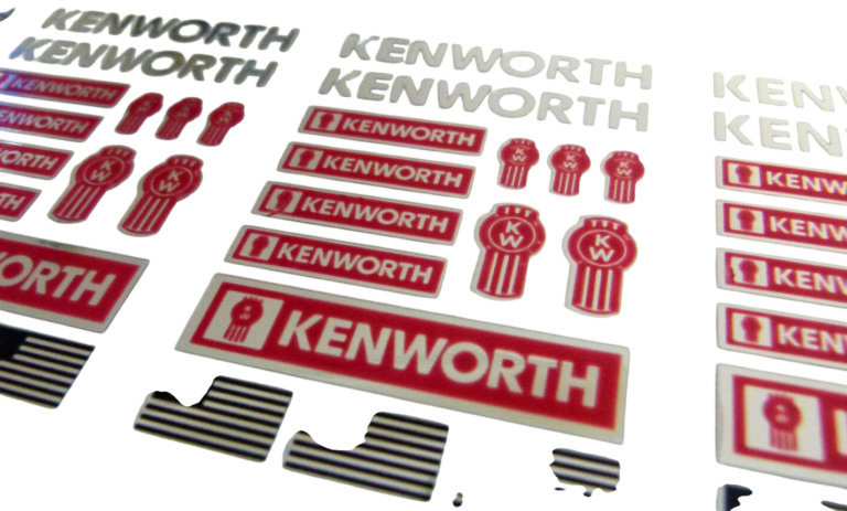 CHROM KENWORTH USA RED 1:14 1:14,5 Tamiya DECAL RC AUFKLEBER 1:16 TRUCK 034