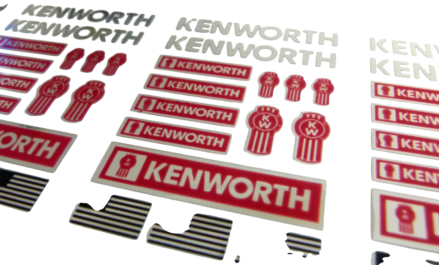 CHROM KENWORTH USA RED 114 1145 Tamiya DECAL RC AUFKLEBER 116 TRUCK 034 Modellbau Beschriftung