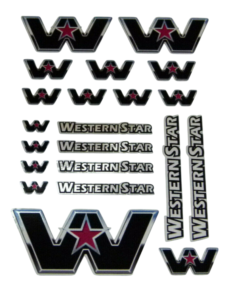 CHROM Western Star TRUCK USA 1:14 1:14,5 Tamiya STICKER RC AUFKLEBER 016