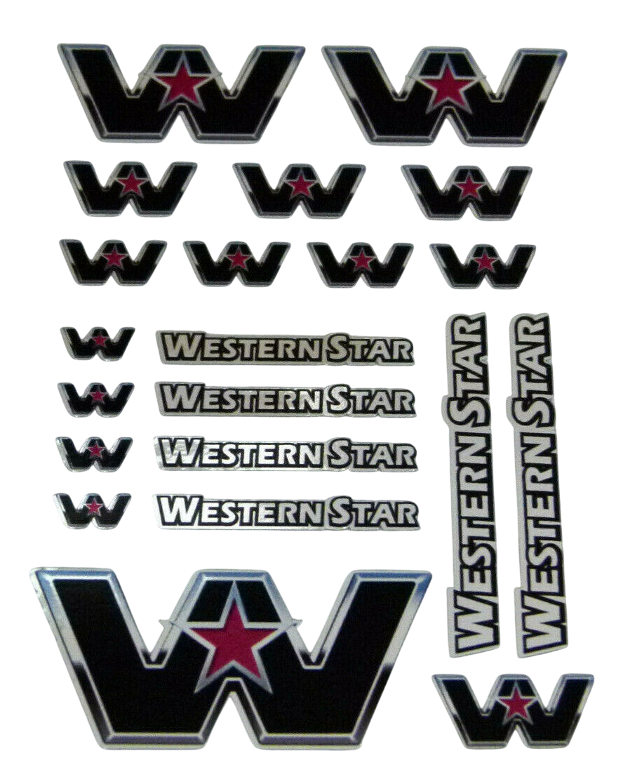 CHROM Western Star TRUCK USA 114 1145 Tamiya STICKER RC AUFKLEBER 016 Modellbau Beschriftung