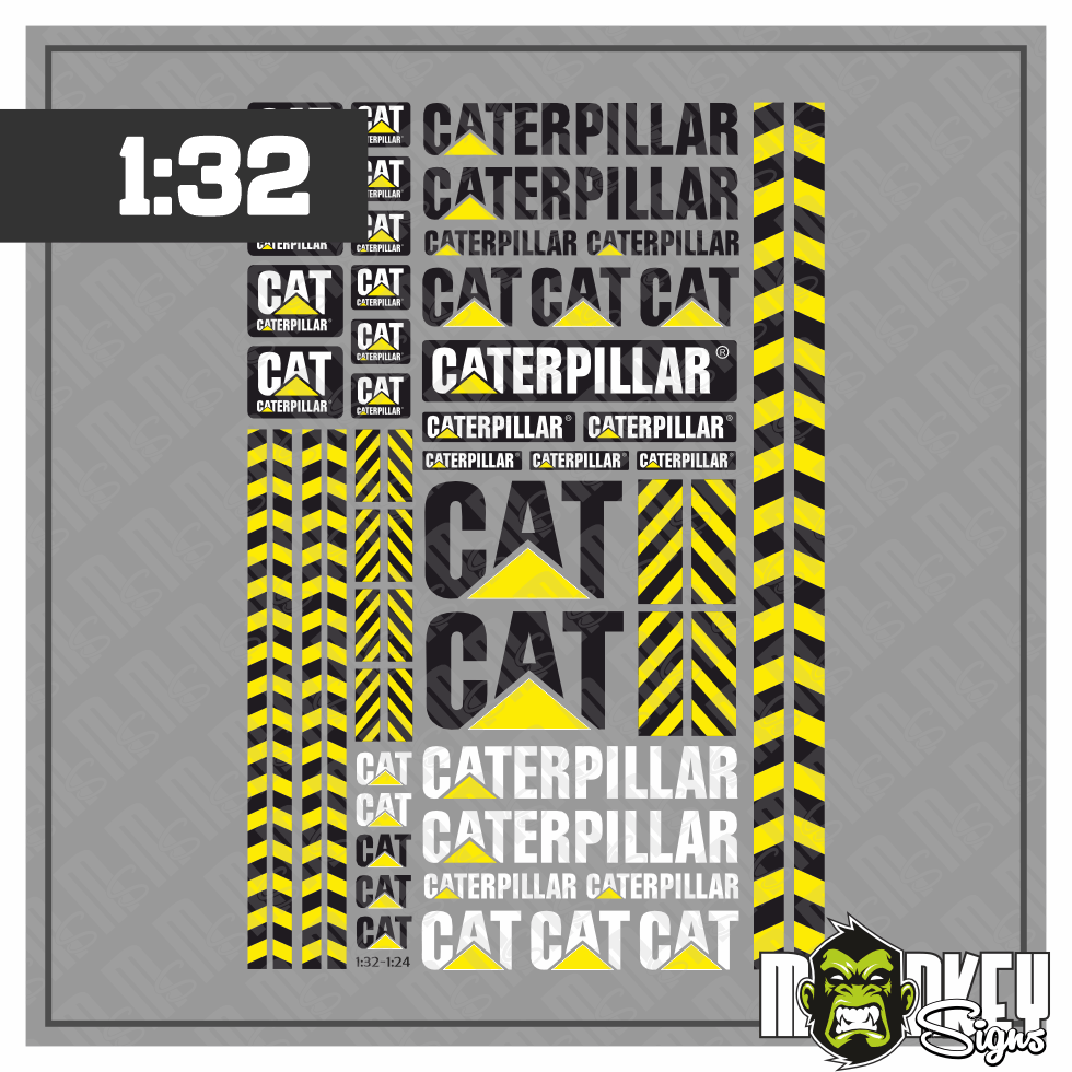 Caterpillar CAT Aufkleber Set Passend Fur 132 SIKU WIKING LKW Truck Sticker Bau Modellbau Beschriftung