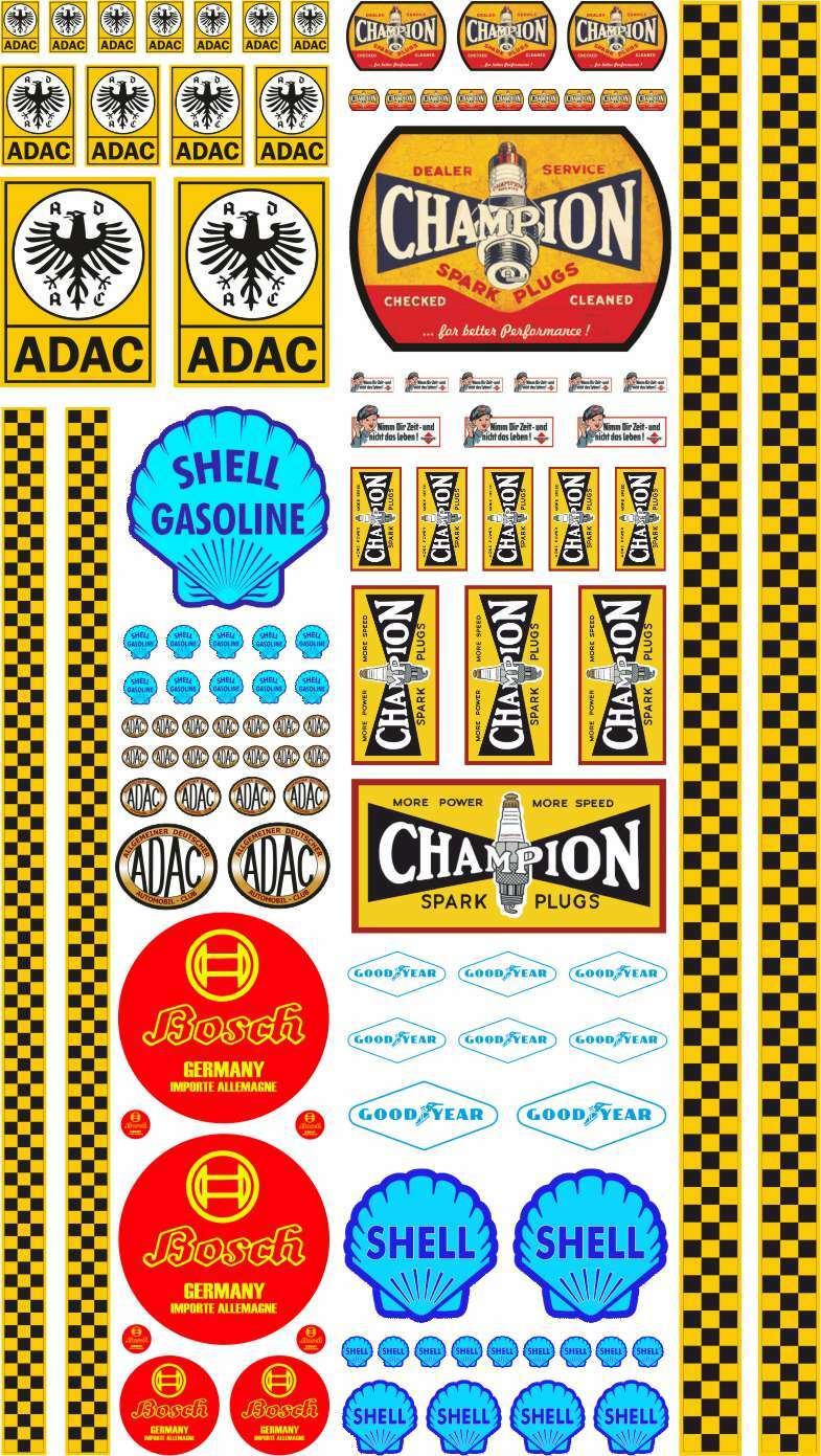 Decal Oldschool Modellbau RC 118 124 114 Aufkleber Set Universal Truck Retro Modellbau Beschriftung