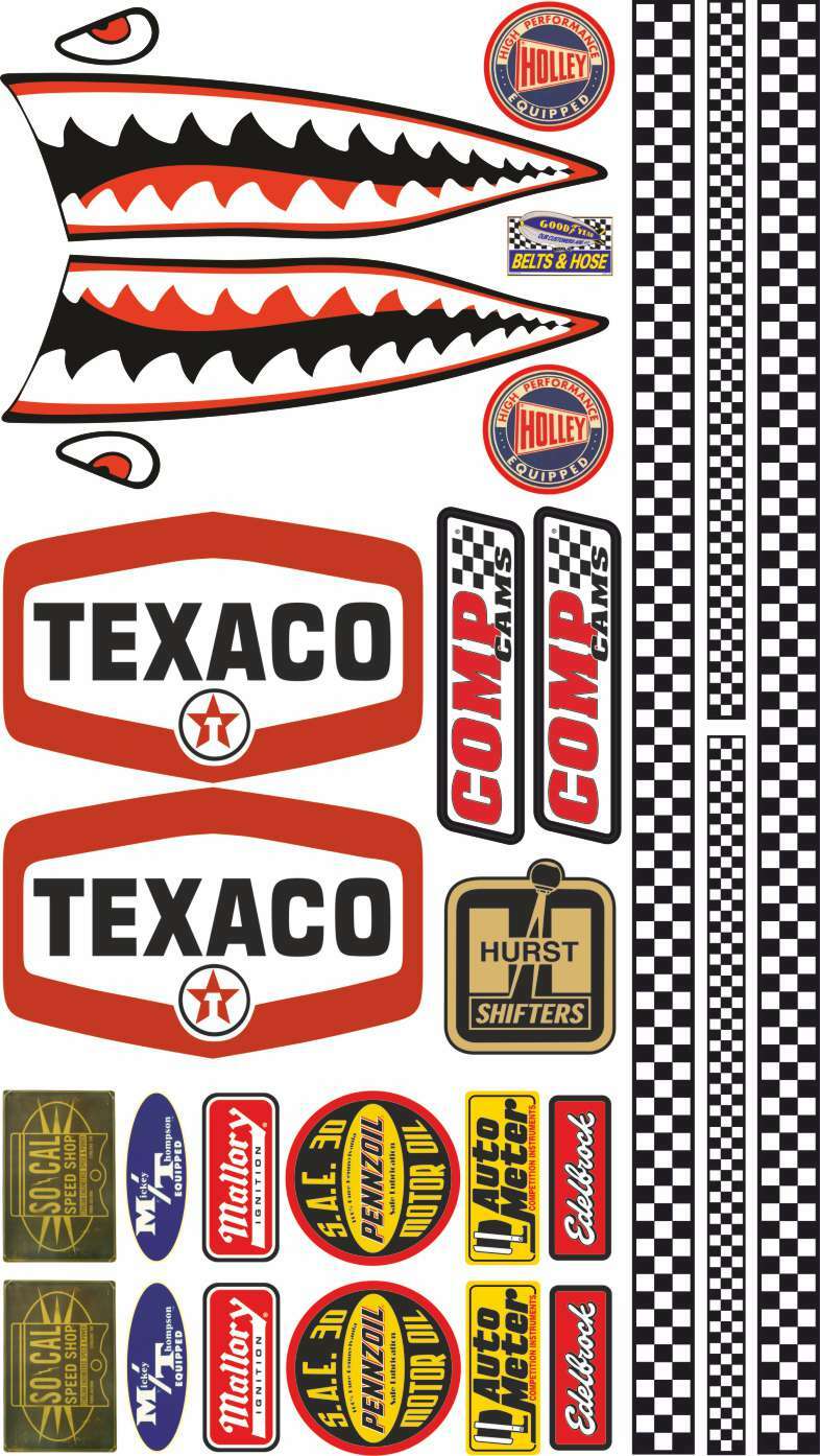 Decal US Cars Modellbau RC 118 124 114 Aufkleber Set Universal TEXACO HAI USA Modellbau Beschriftung
