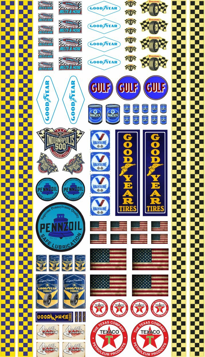 Decal Youngtimer Modellbau RC 118 124 114 Aufkleber Set Universal GOODYEAR Modellbau Beschriftung