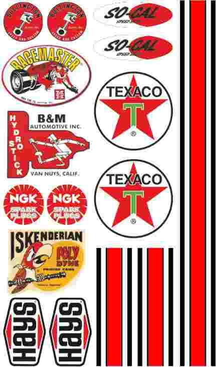 Decal Youngtimer Modellbau RC 118 124 114 Aufkleber Set Universal TEXACO RC Modellbau Beschriftung
