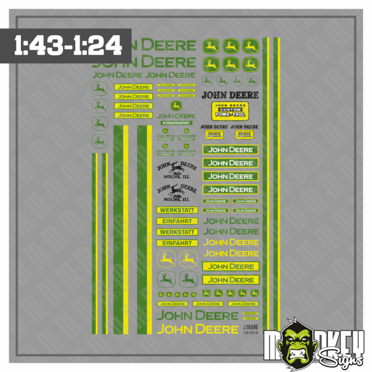 Deere Aufkleber Set für 1:43 - 1:24 Traktoren LKW Truck Sticker Modellbau