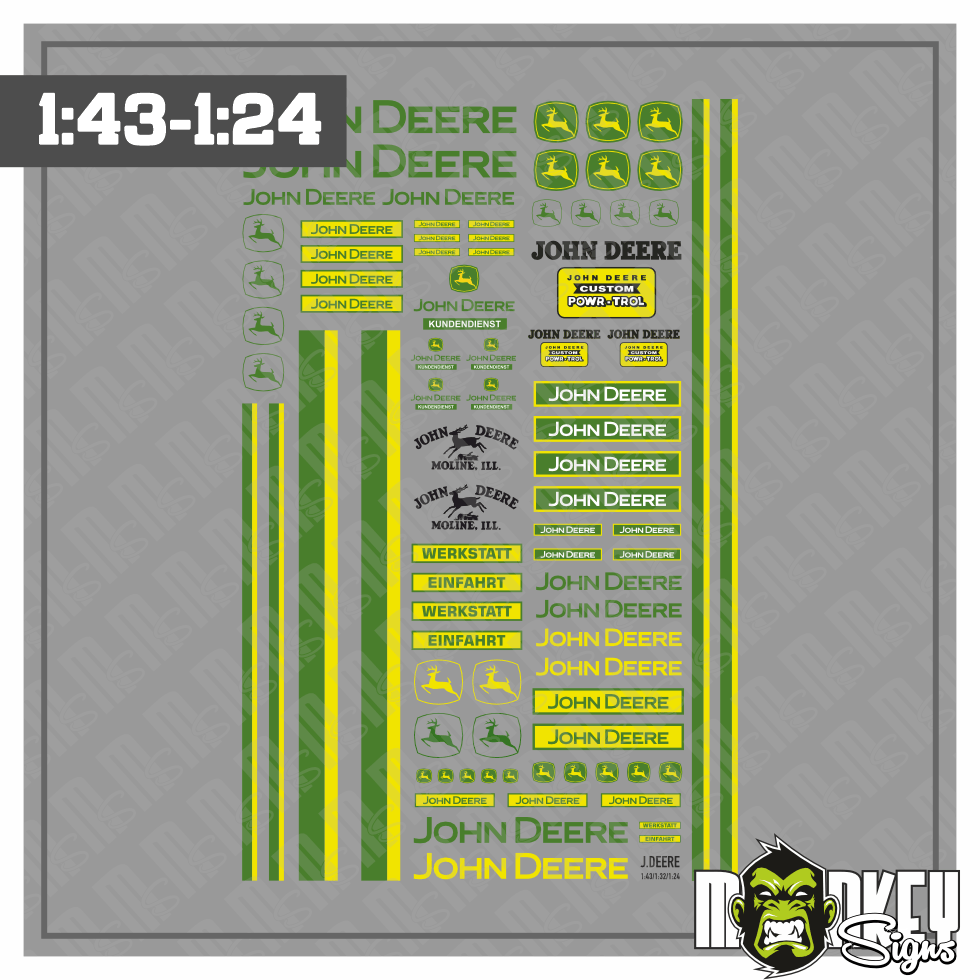 Deere Aufkleber Set Fur 143 124 Traktoren LKW Truck Sticker Modellbau Modellbau Beschriftung
