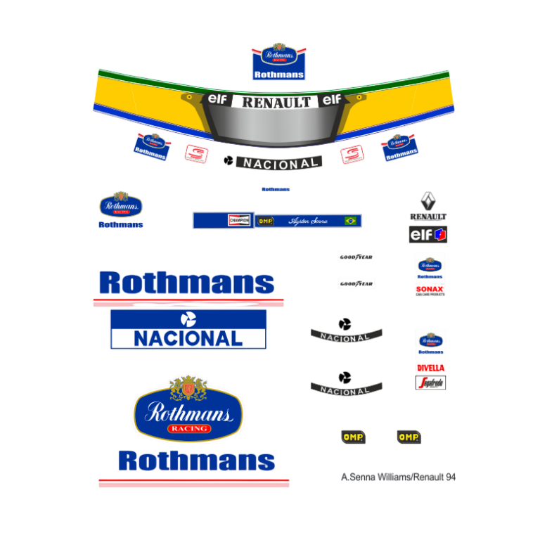 F1 Decal 1:18 Ayrton Senna Figurendecal - Renault Williams - 1994