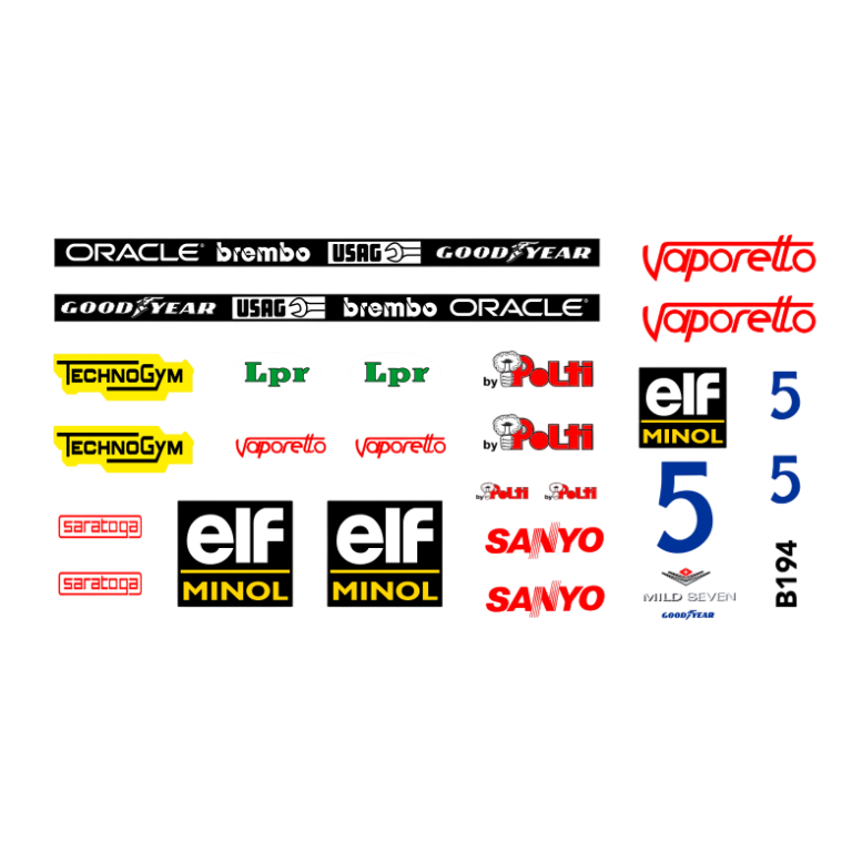 F1 Decal 1:18 Benetton B194 - Patrese - Schumacher Verstappen Formel 1 - 1994