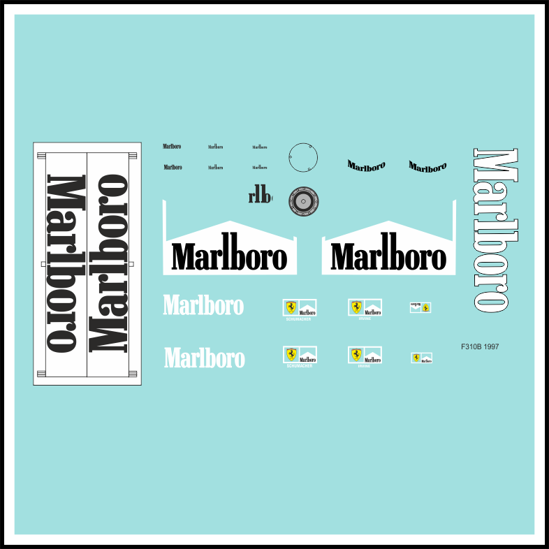 F1-Decal-143-Ferrari-F310-B-Tabakwerbung-Irvine-Schumacher-Formel-1-1997-modellbau-beschriftung-2.png F1 Decal 1:43 Ferrari F310 B Tabakwerbung Irvine / Schumacher Formel 1 - 1997 – Bild 2