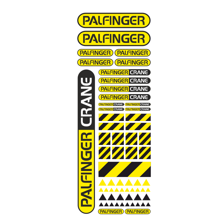 Komplett Set 114 116 Aufkleber Palfinger RC Decal Baumaschinen Bagger Sticker Modellbau Beschriftung