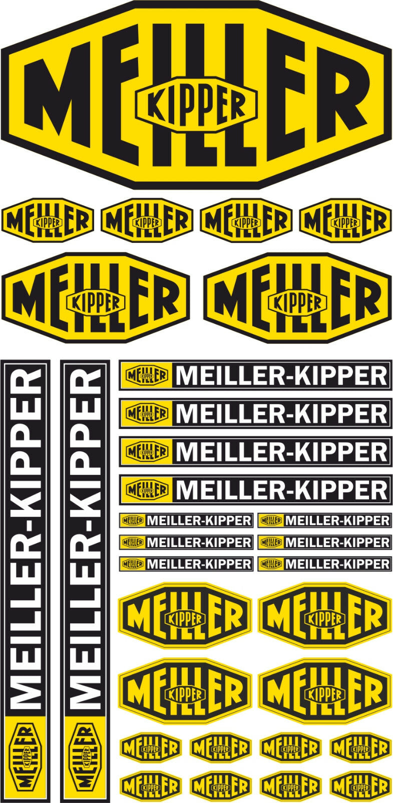 Komplett Set 132 Aufkleber MEILLER KIPPER Schuco Welly Marklin DECAL RC 087 Modellbau Beschriftung