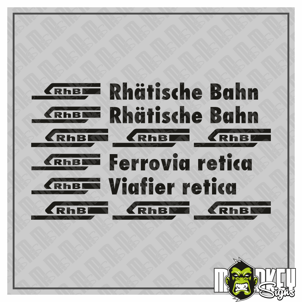 LGB 10 Teiliges Aufkleber Spur G Gartenbahn Rhatische Bahn Schweiz 122 5 Black Modellbau Beschriftung