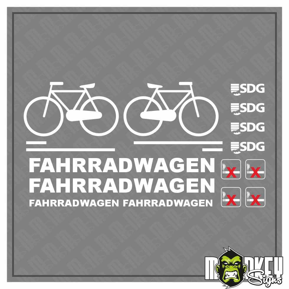 LGB Set Aufkleber Weiss Spur G Gartenbahn Fichtelberg Fahrradwagen Modellbahn Modellbau Beschriftung