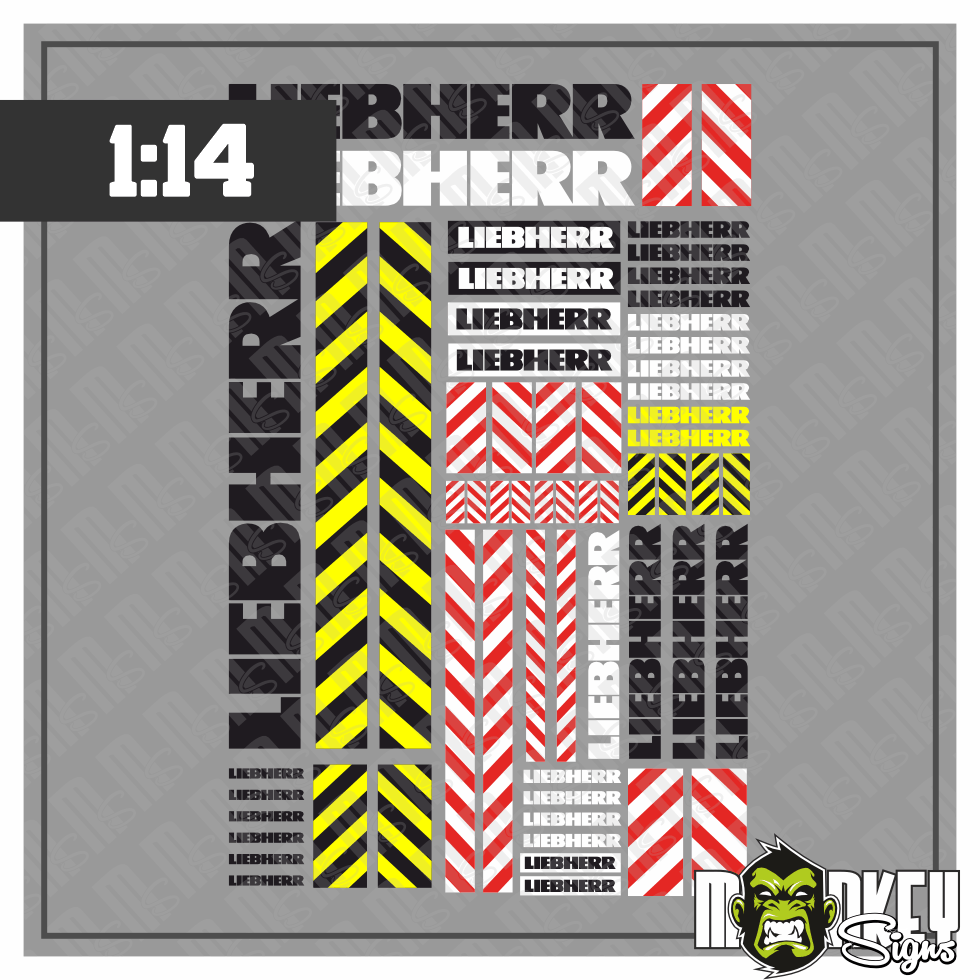 LIEBHERR Aufkleber Set Passend Fur 114 Tamiya RC LKW Truck Sticker Bau Modellbau Beschriftung