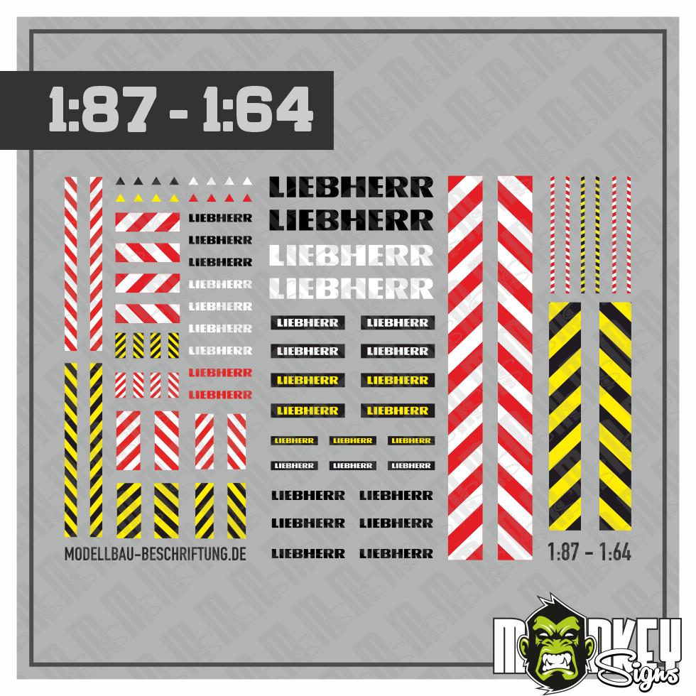 Liebherr Decal Set Kran Modellbau Beschriftung 187 164 LKW Truck Scale Modellbau Beschriftung