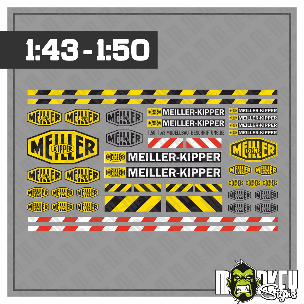 MEILLER Aufkleber Set Fur 143 150 LKW Truck Sticker Modellbau Baustelle Modellbau Beschriftung