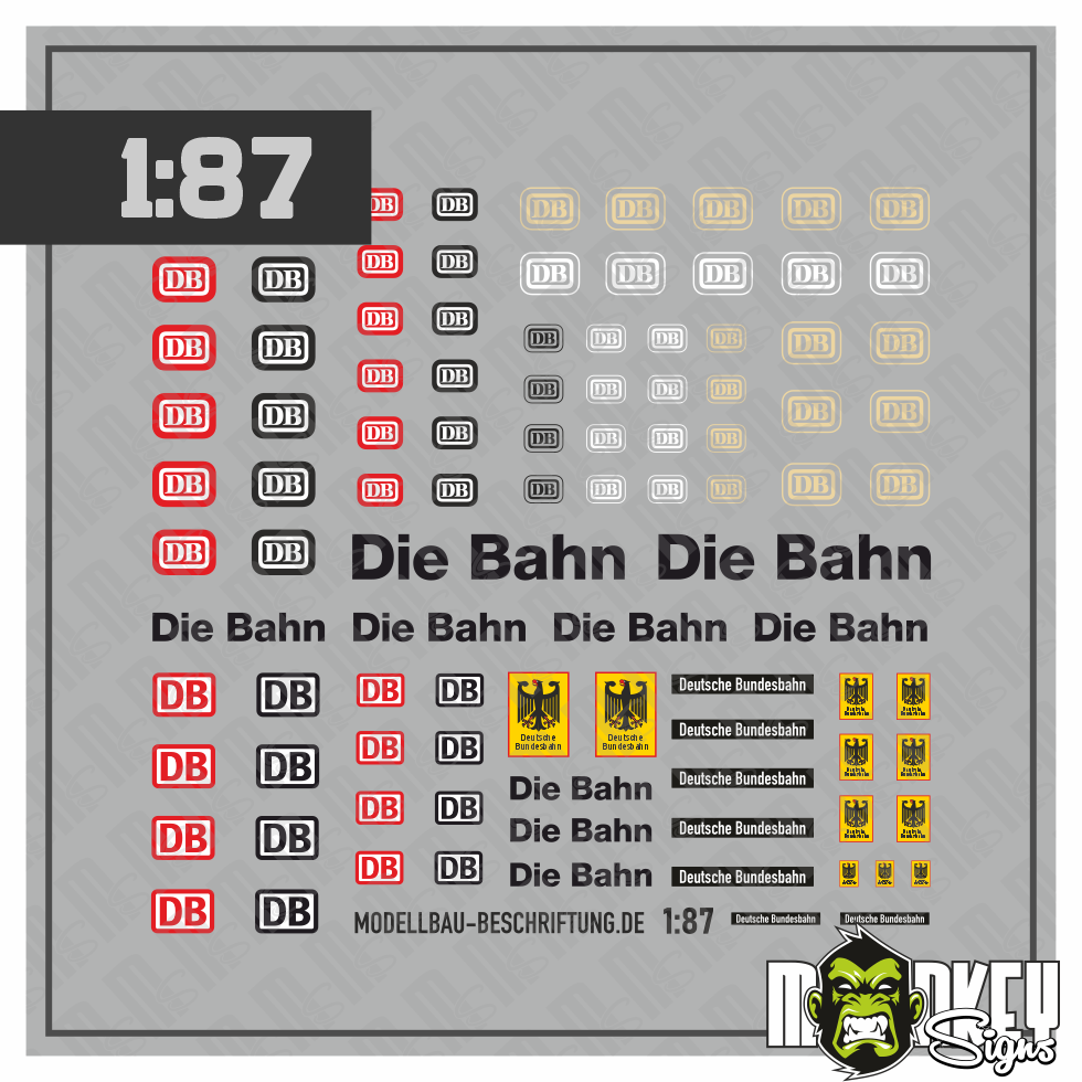 Mehrteiliges Set B Deutsche Bundesbahn Keks Beschriftung Decals 187 Spur H0 Modellbau Beschriftung