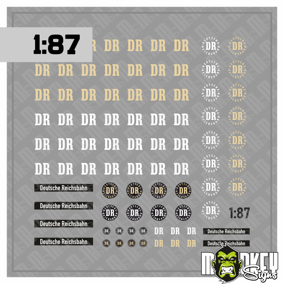 Mehrteiliges Set Deutsche Reichsbahn Beschriftung Decals DDR 187 Spur H0 Set B Modellbau Beschriftung