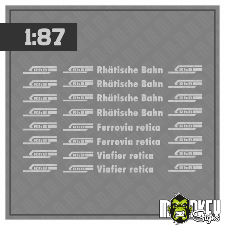 Mehrteiliges Set Schweiz Rhätische Bahn Suisse Beschriftung Decals 1:87 Spur H0