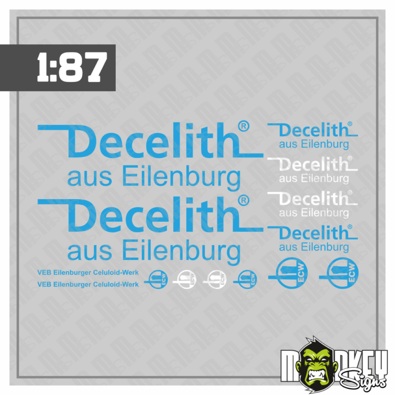 Mehrteiliges Set VEB DECELITH Decals 1:87 Spur H0 Modelleisenbahn DDR