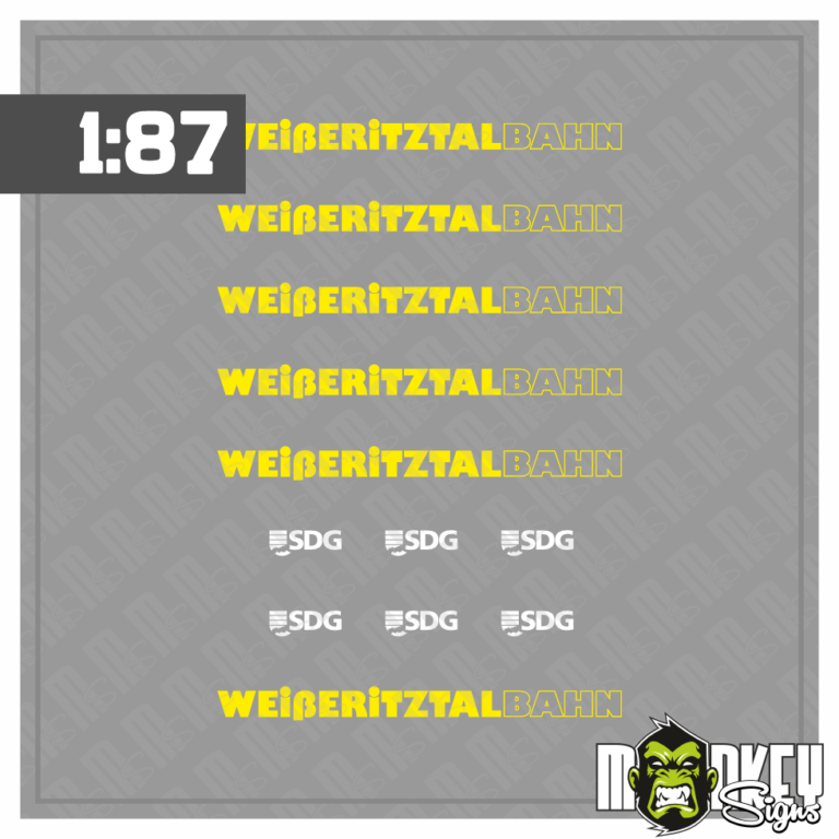 Mehrteiliges Set Weißeritztal Beschriftung Decals DDR 1:87 Spur H0 Modellbahn