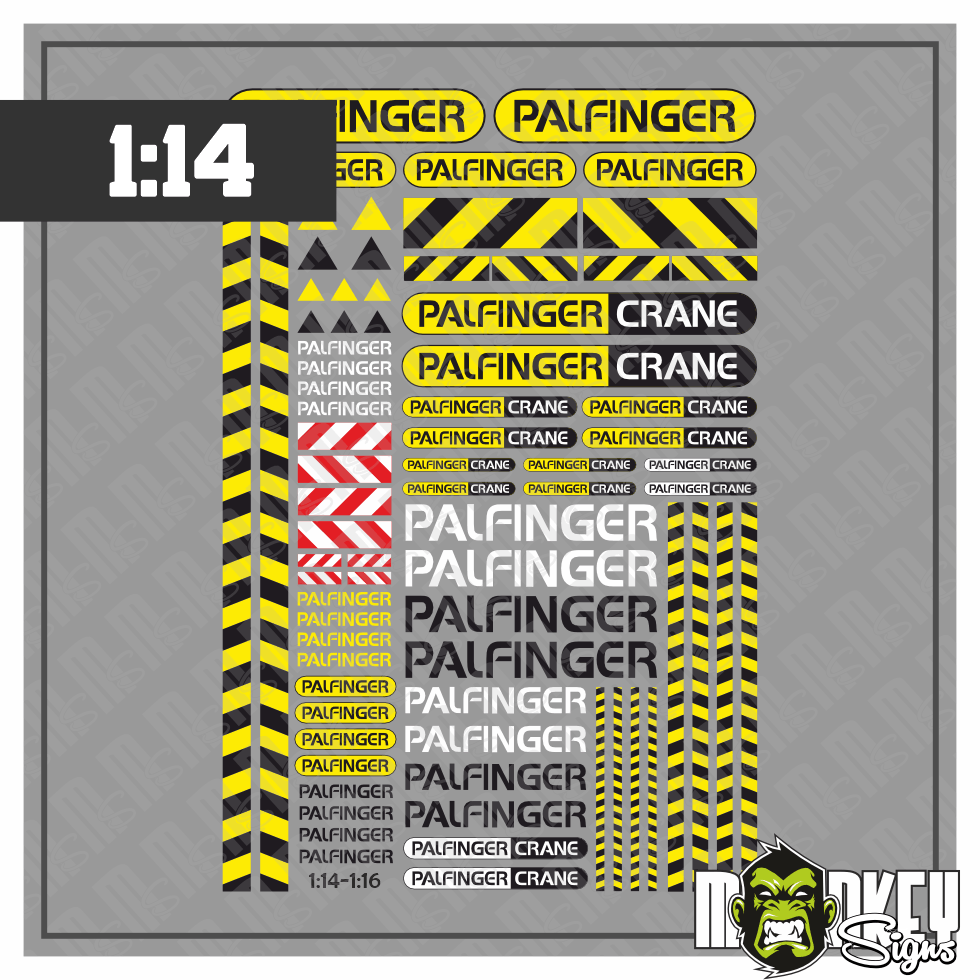 Palfinger Crane Aufkleber Set Passend Fur 114 Tamiya RC LKW Truck Sticker Bau Modellbau Beschriftung