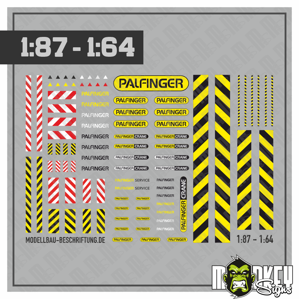 Palfinger Decal Set Kran Modellbau Beschriftung 187 164 LKW Truck Scale Modellbau Beschriftung