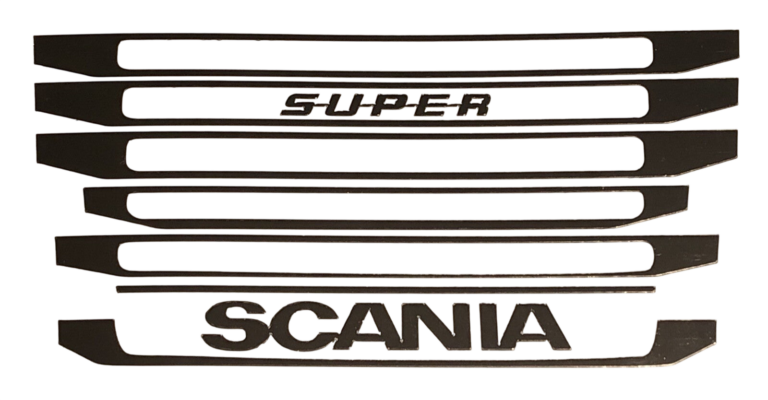 SCANIA Chromsatz Grill R620 R730 Upgrade Tamiya Aufkleber 1:14 Decal LKW 053