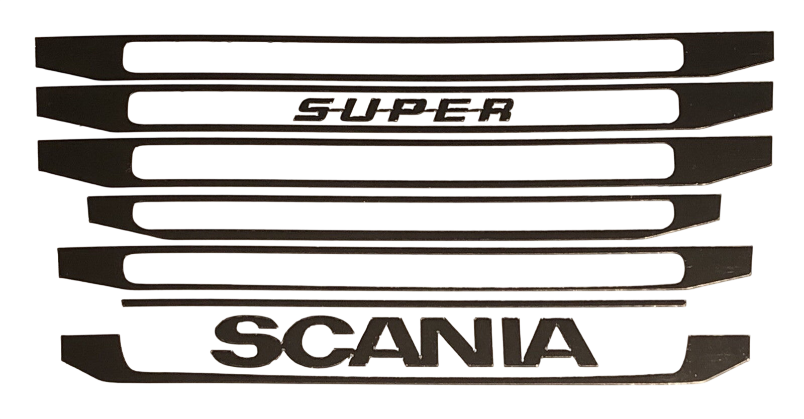 SCANIA Chromsatz Grill R620 R730 Upgrade Tamiya Aufkleber 114 Decal LKW 053 Modellbau Beschriftung