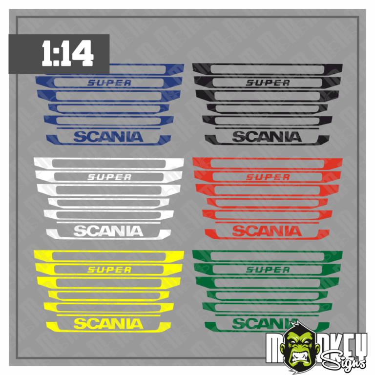 SCANIA Farbset Grill R620 R730 Upgrade Tamiya Aufkleber 1:14 Modellbau