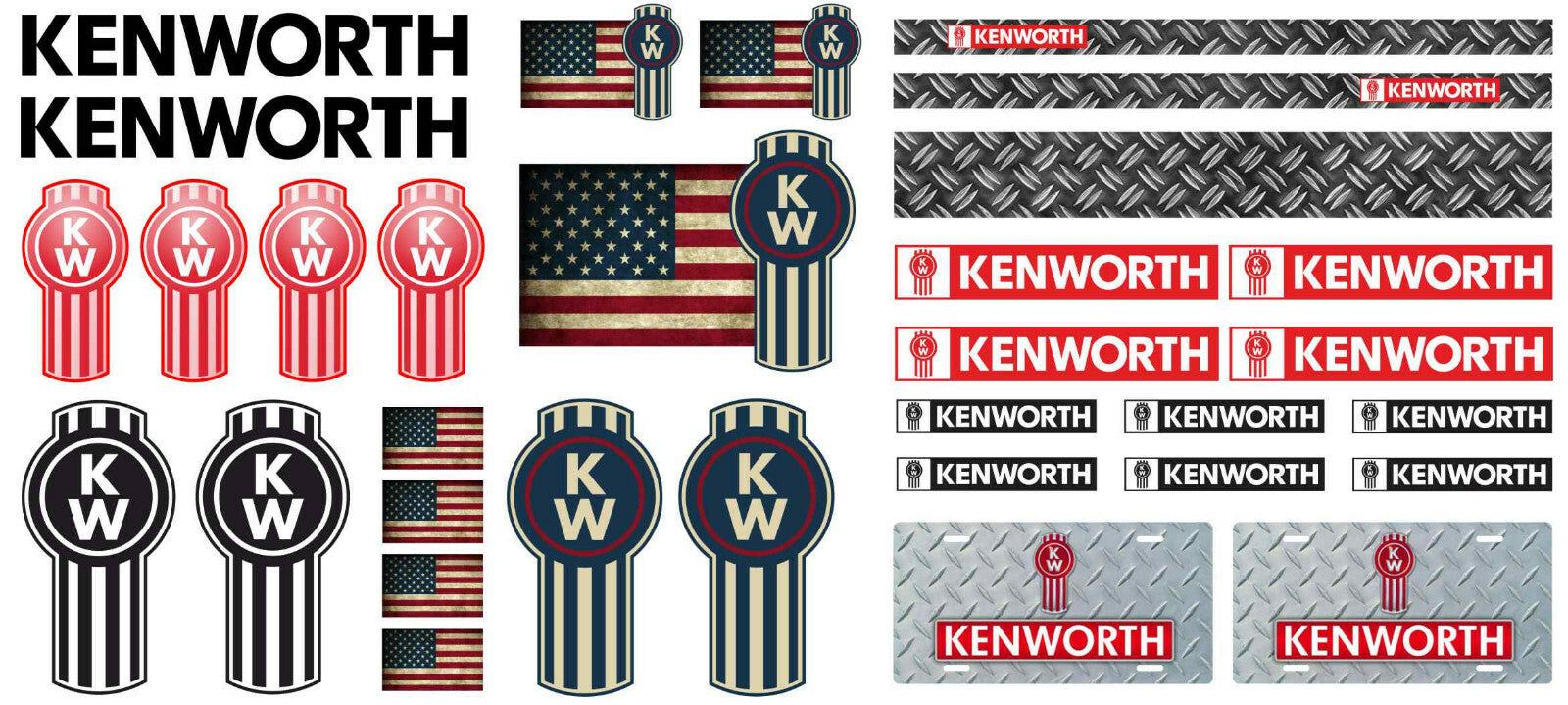SET KENWORTH TRUCK USA 114 116 Tamiya DECAL STICKER RC AUFKLEBER 086 Modellbau Beschriftung