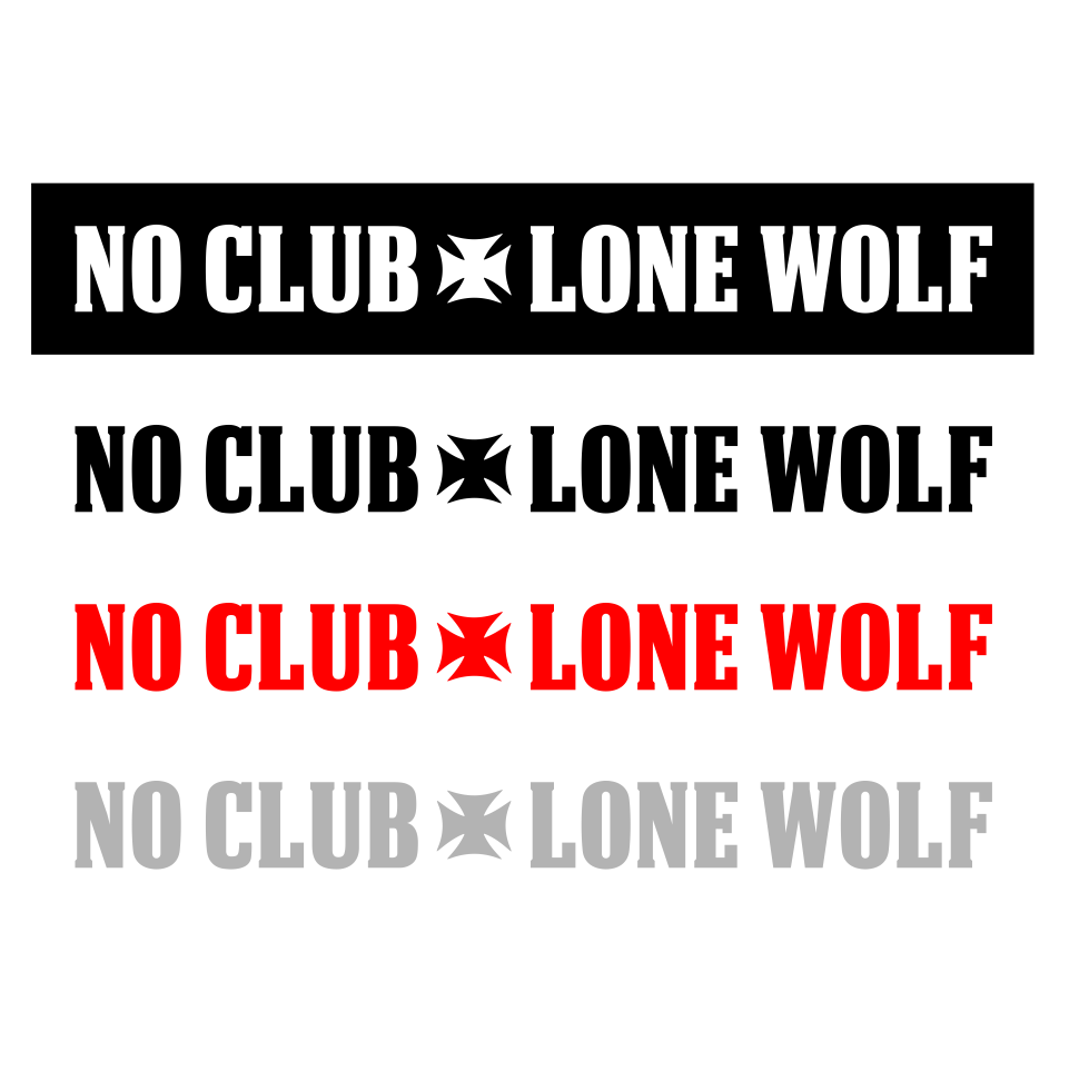 SILBER-1-Biker-Sticker-No-Club-Lone-Wolf-freihstehender-Aufkleber-Oldschool-modellbau-beschriftung-3.png SILBER - 1% Biker Sticker "No Club Lone Wolf" freihstehender Aufkleber Oldschool – Bild 3