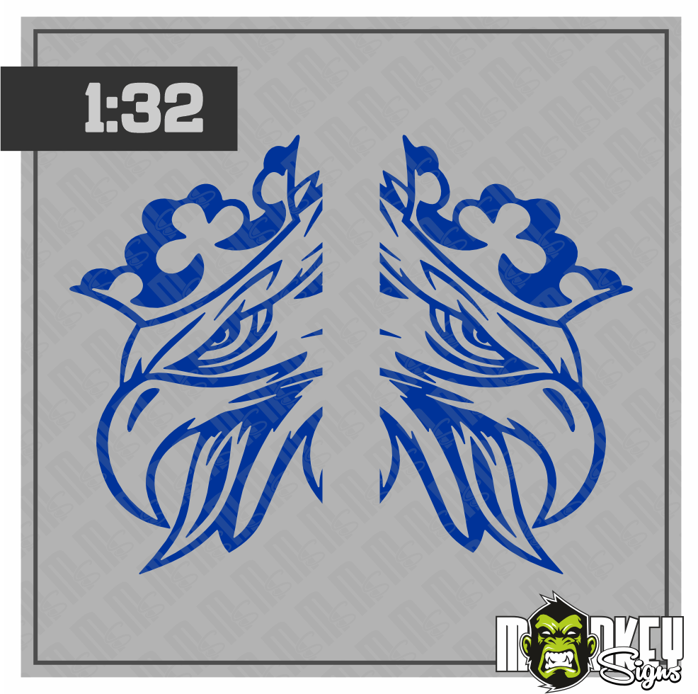 Scania Greif Logo 132 2 Teiliges Aufkleber Set Blau LKW Truck Modellbau Beschriftung