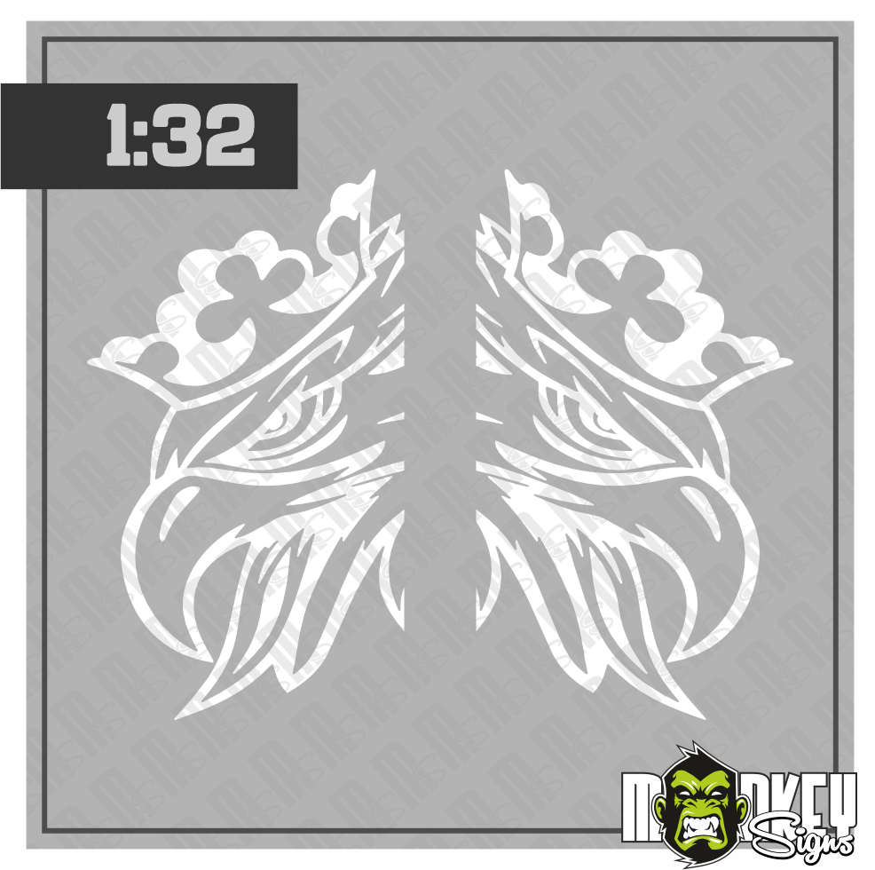 Scania Greif Logo 132 2 Teiliges Aufkleber Set Weiss LKW Truck Modellbau Beschriftung