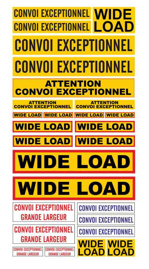 Set-132-Convoi-WIDE-LOAD-Aufkleber-Train-Welly-Siku-DECAL-RC-modellbau-beschriftung-3.jpg Set 1:32 Convoi - WIDE LOAD Aufkleber Train Welly Siku DECAL - RC – Bild 3