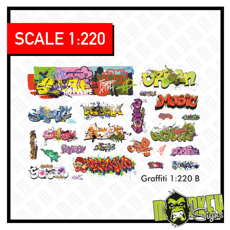 Spur Z Waterslide Decal 1:220 B Dekor Graffiti & Tags Set Modellbahn Modellauto
