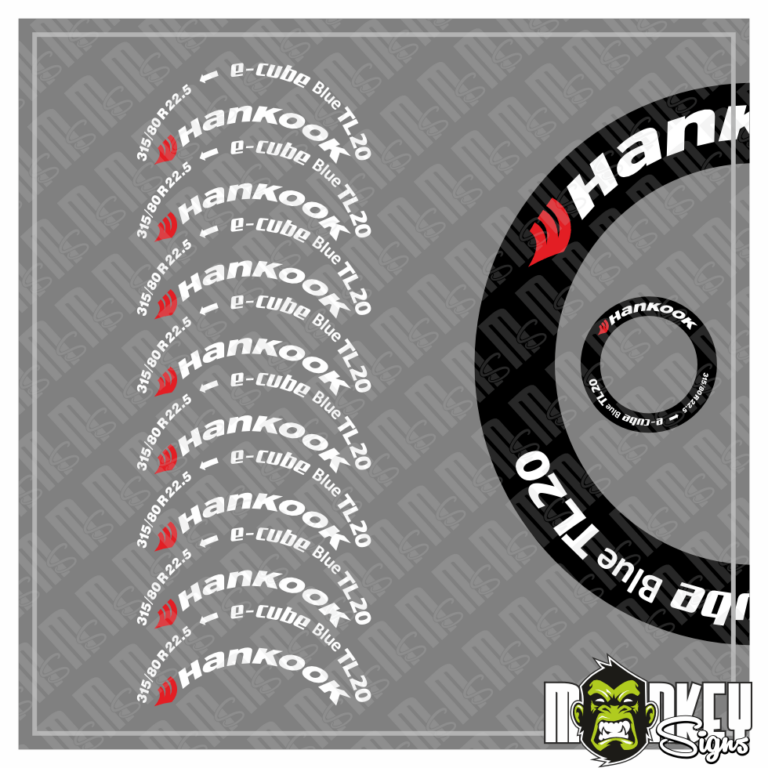Reifenbeschriftungen Tamiya Reifenbeschriftung 1:14 HANKOOK RC LKW freistehend Aufkleber 315