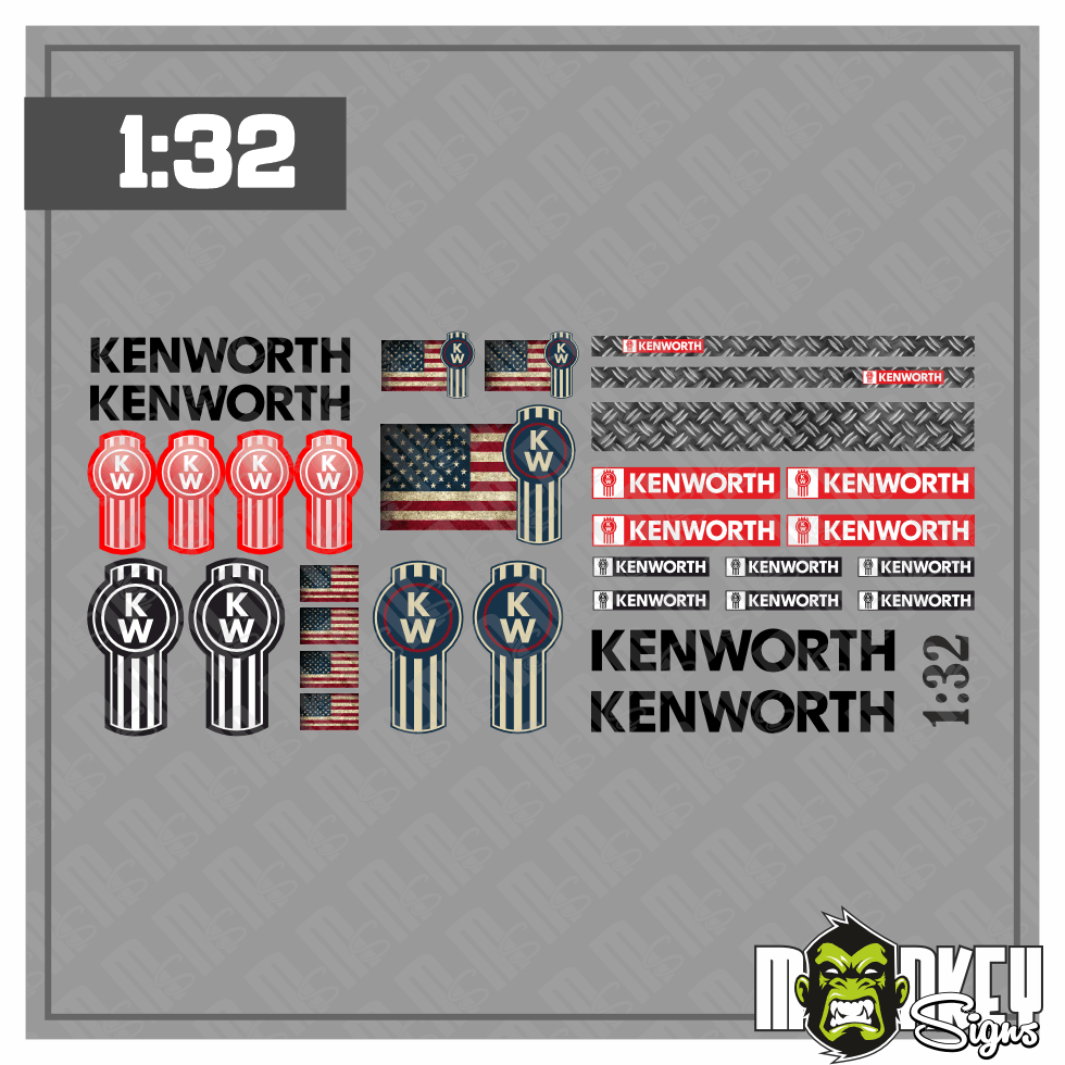 USA Truck KENWORTH Sticker Set 132 LKW Aufkleber Modellbau Zubehor Modellbau Beschriftung