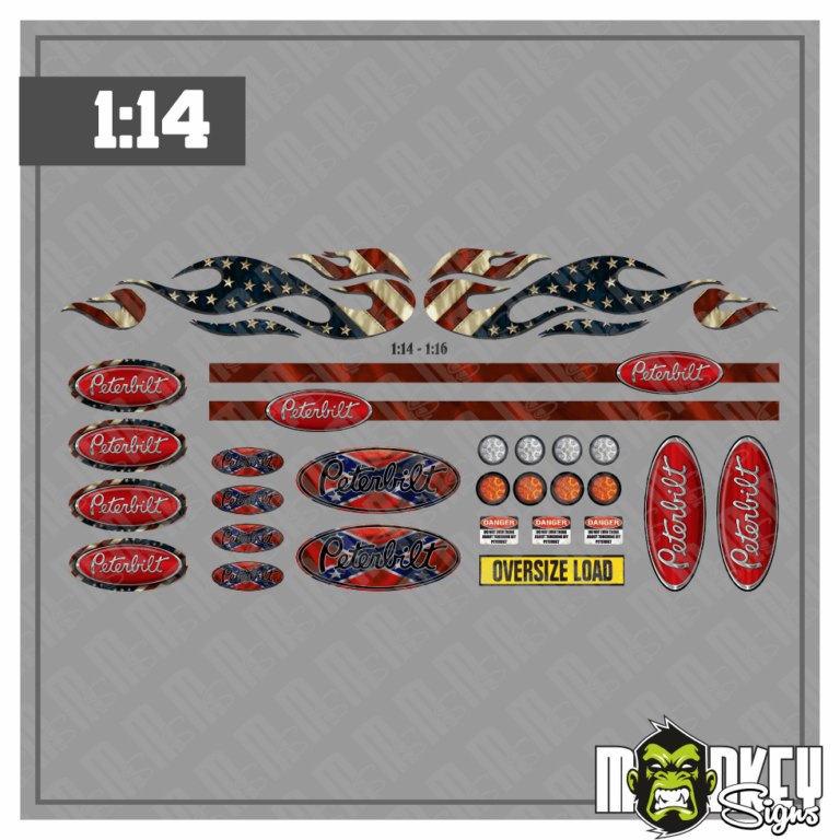 USA Truck PETERBILT Sticker Set 1:14 | LKW Aufkleber Modellbau Zubehör