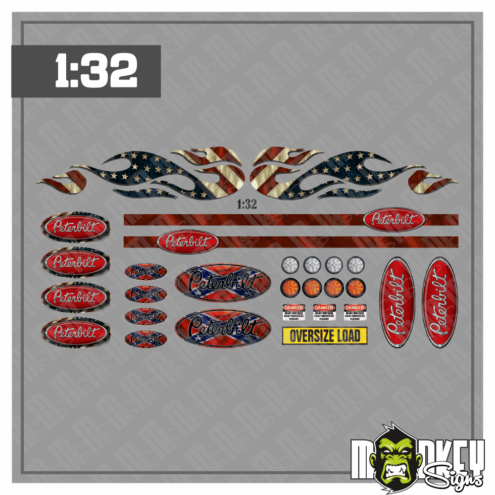 USA Truck PETERBILT Sticker Set 132 LKW Aufkleber Modellbau Zubehor Modellbau Beschriftung